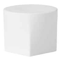 Matte white hexagonal stool with a smooth, unblemished surface, perfect for modern decor.