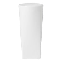 Sleek white cylindrical planter with a modern design, perfect for minimalistic decor.
