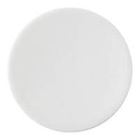 White round plate with a smooth, glossy finish, perfect for modern table settings and minimalist decor.