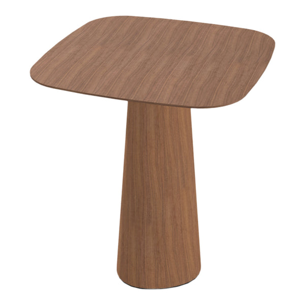 Square table with a smooth, light brown wood finish and subtle grain patterns for a modern touch.