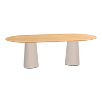 P.O.V. Oval Table - Double Base - Oak