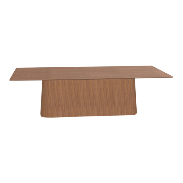 Brown wooden table with a smooth, natural finish and subtle grain patterns. Perfect for modern interiors.