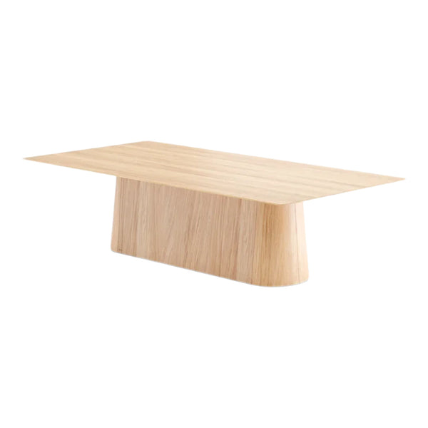 Light wood coffee table with a smooth, natural finish and minimalist design.