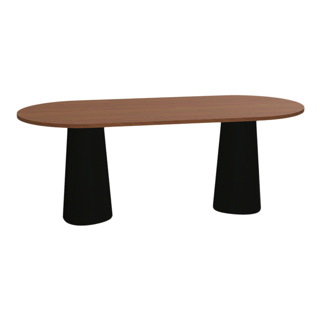 P.O.V. Oval Table - Double Base - Oak