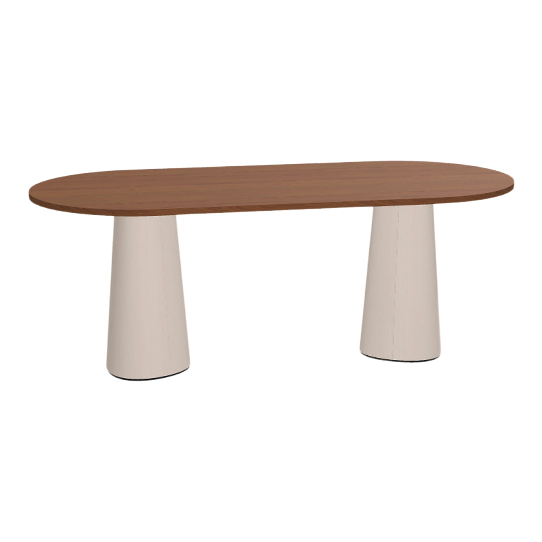 P.O.V. Oval Table - Double Base - Oak