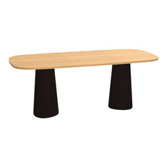 P.O.V. Rectangular Table - Double Base - Oak