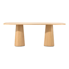 P.O.V. Rectangular Table - Double Base - Oak