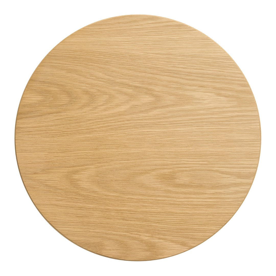 Light oak round table top with a smooth, natural wood grain pattern.