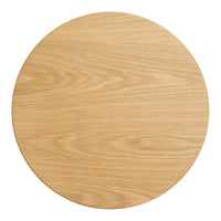 Light oak round table top with a smooth, natural wood grain pattern.