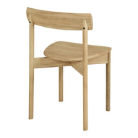 Light oak wooden chair with a natural finish and smooth, minimalist design. Ideal for modern interiors.