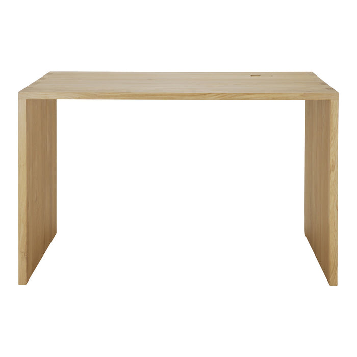 Light natural wood table with a smooth finish and clean, minimalist design; no visible patterns or colors.
