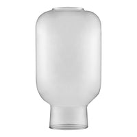 Transparent frosted glass vase with a smooth, rounded shape and subtle curved details. Perfect for minimalist decor.