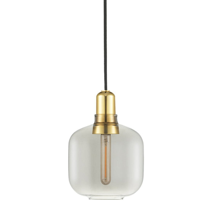 Overstock: Amp Pendant Lamp - Smoke / Brass / Black / Small