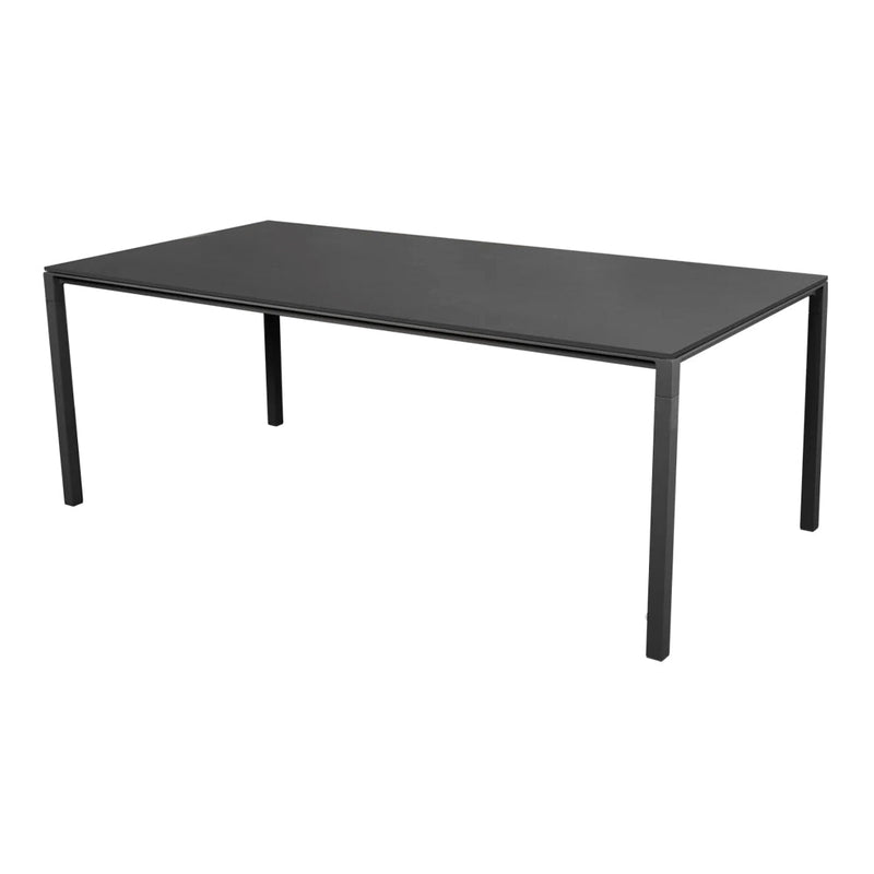 Sleek black rectangular table with a smooth matte finish and minimalist design, perfect for modern interiors.