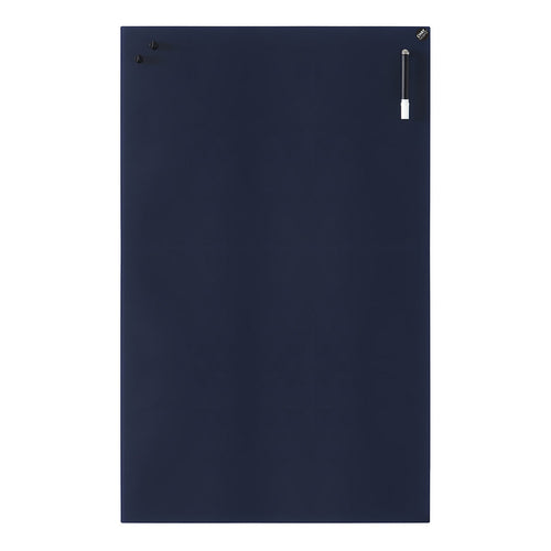 Solid navy blue fabric with a smooth texture, featuring minimalistic design and subtle metallic accents.