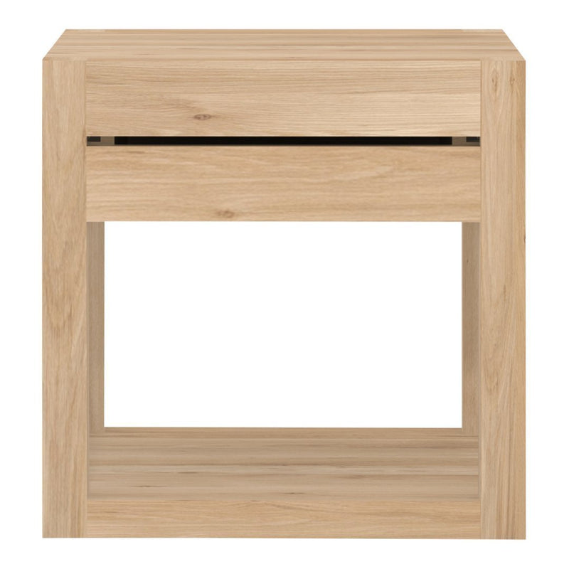 Light wood nightstand with a smooth, natural finish and simple contemporary design. Ideal for modern interiors.