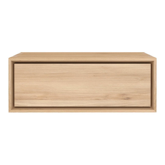 Natural wood finish with a light oak color and smooth, minimalistic design. Perfect for modern decor.