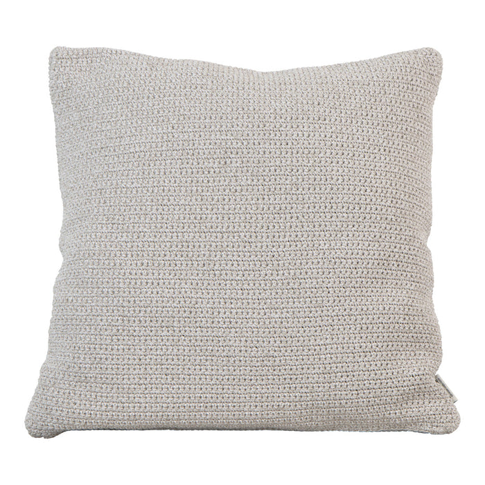 Light gray textured pillow with a subtle woven pattern, perfect for modern home decor.