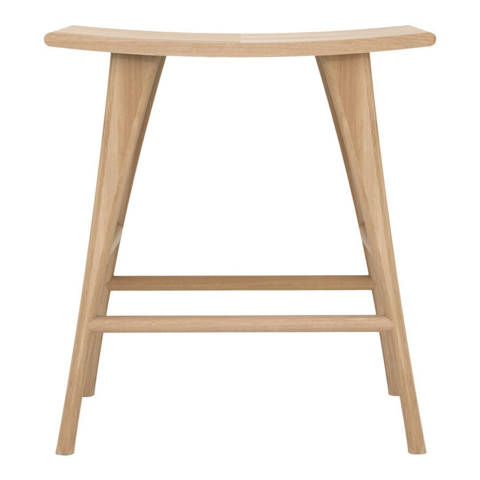 Natural wood bar stool in light beige with a sleek, minimalistic design and smooth finish. Ideal for modern decor.