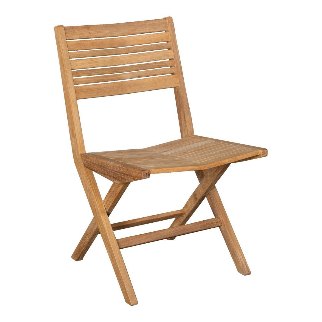 Light brown wooden chair with horizontal slats and a natural finish, featuring a minimalist and classic design.