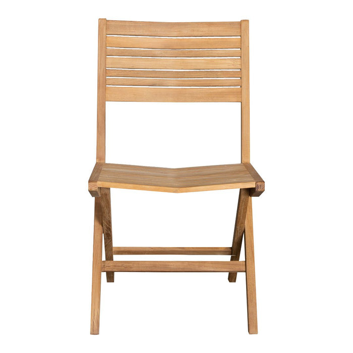 Natural wood chair with light brown tones and a slatted back design, perfect for rustic or modern decor.