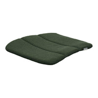 Green textured cushion with a smooth, contoured design, perfect for comfortable seating.