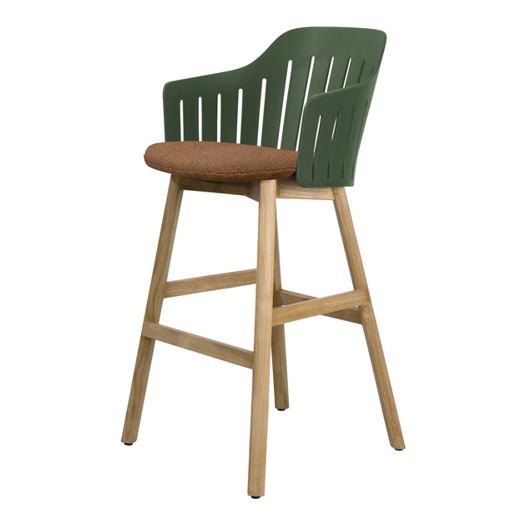 Choice Outdoor Bar Chair - Wood Base - w/ Seat Cushion