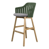 Choice Outdoor Bar Chair - Wood Base - w/ Seat Cushion