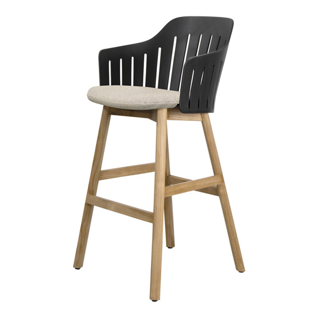 Choice Outdoor Bar Chair - Wood Base - w/ Seat Cushion