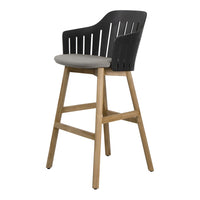 Choice Outdoor Bar Chair - Wood Base - w/ Seat Cushion