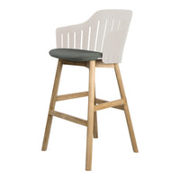 Choice Outdoor Bar Chair - Wood Base - w/ Seat Cushion