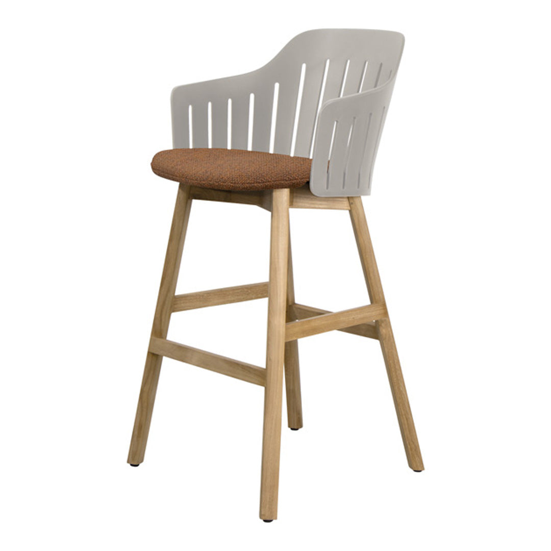 Choice Outdoor Bar Chair - Wood Base - w/ Seat Cushion