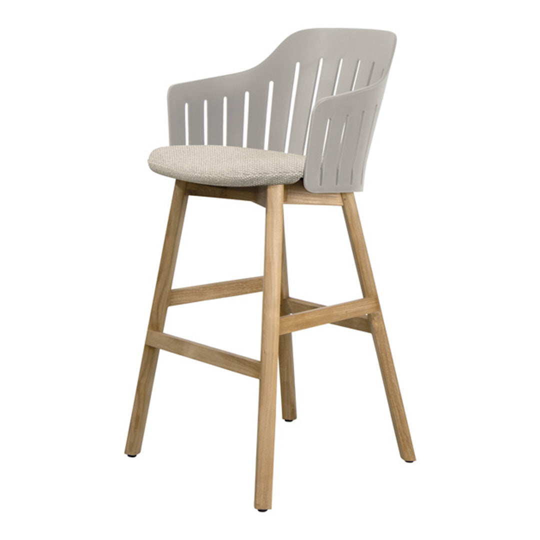 Choice Outdoor Bar Chair - Wood Base - w/ Seat Cushion