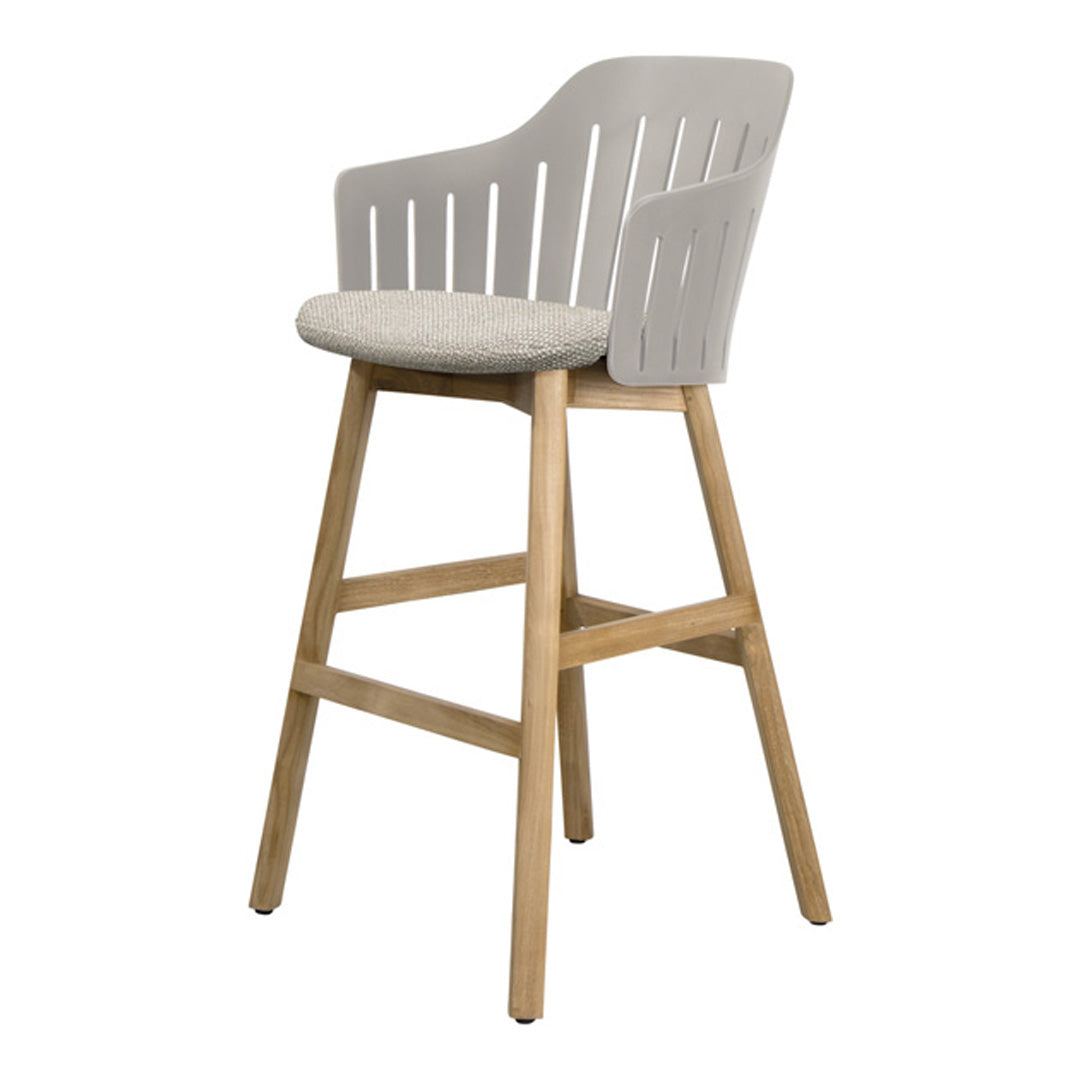 Choice Outdoor Bar Chair - Wood Base - w/ Seat Cushion
