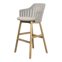 Choice Outdoor Bar Chair - Wood Base - w/ Seat Cushion