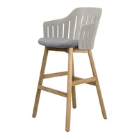 Choice Outdoor Bar Chair - Wood Base - w/ Seat Cushion