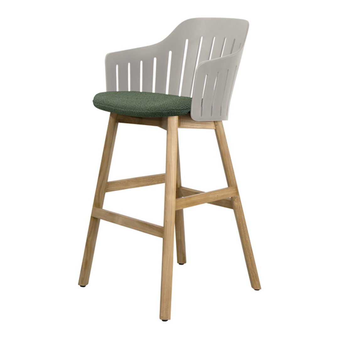 Choice Outdoor Bar Chair - Wood Base - w/ Seat Cushion