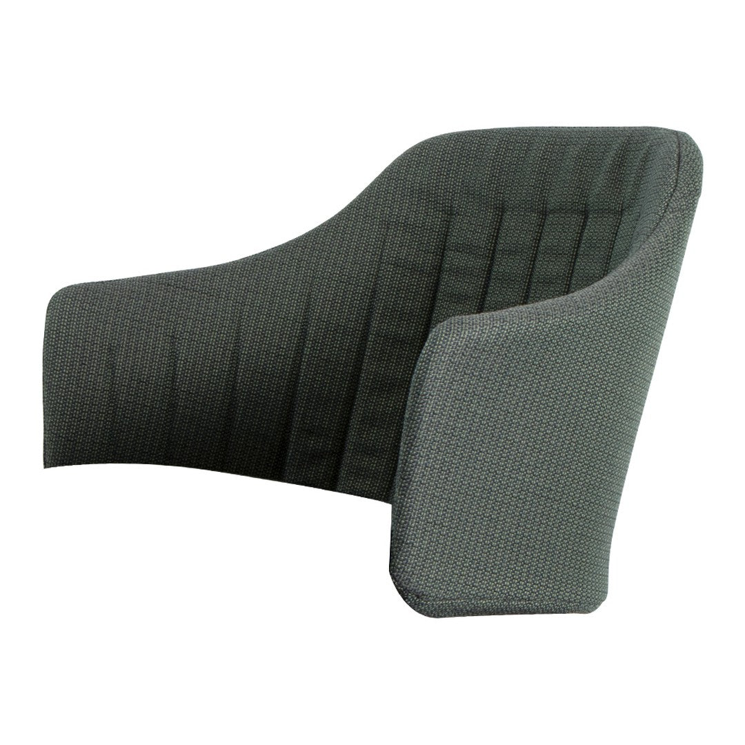 Textured dark green chair with a modern, minimalist design and subtle quilted pattern.