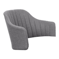 Gray textured armchair with vertical ribbed pattern, perfect for modern decor.