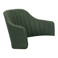 Green textured chair with vertical ribbing pattern, perfect for modern decor.