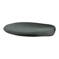 Dark gray cushion with a textured pattern, featuring a smooth, rounded design. Perfect for modern decor.