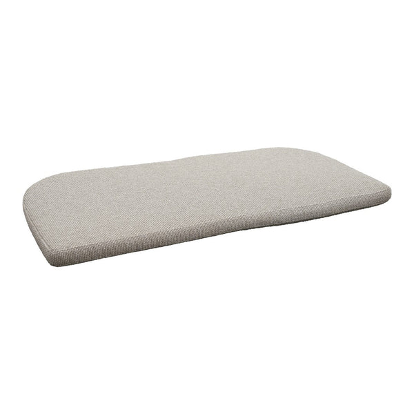 Light gray, textured mattress pad with a smooth, rounded edge and subtle pattern for modern decor.