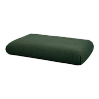Deep green rectangular cushion with a simple, solid pattern for a modern, minimalist look.