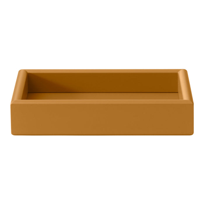 Terracotta rectangular storage box with a smooth finish and minimalist design. Perfect for organizing small items.
