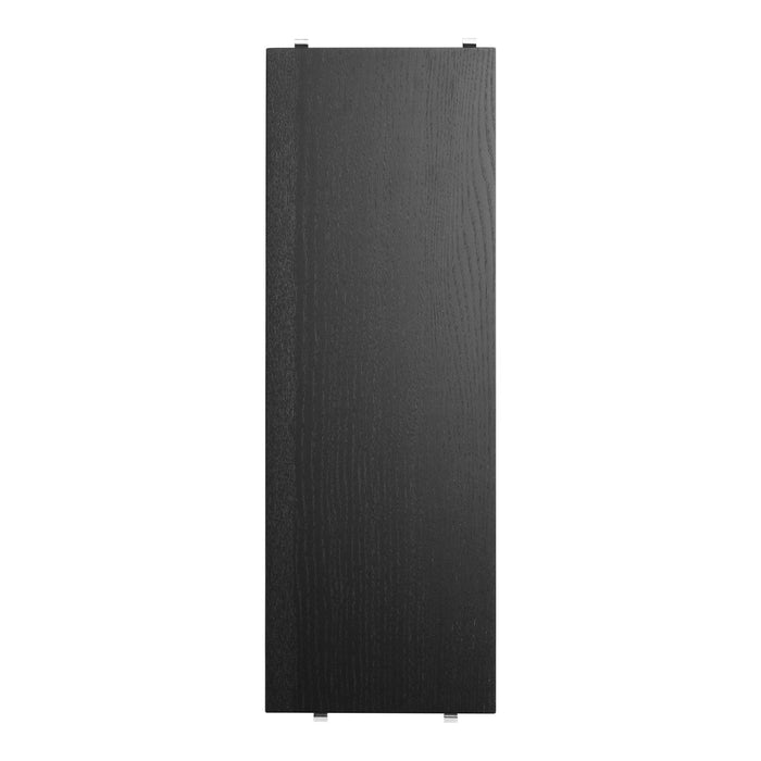 Black textured wood panel with a sleek finish, ideal for modern home decor.