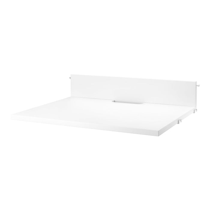 White wall-mounted shelf with a smooth surface and minimalistic design, perfect for modern decor.