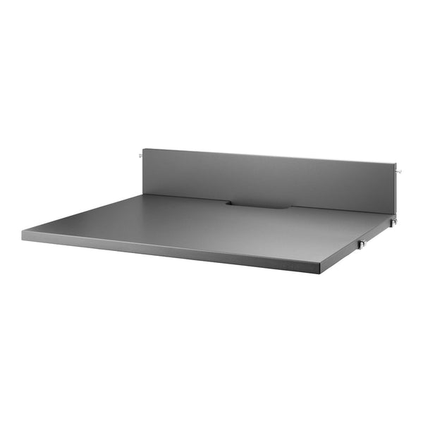 Sleek gray metal countertop with a smooth, matte finish, ideal for modern kitchen designs.