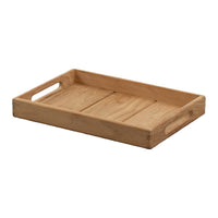 Natural wood tray with a smooth, light brown finish and minimalist design, featuring subtle grain patterns.