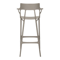 Light beige bar stool with a smooth, modern design and minimalist silhouette. Ideal for contemporary decor.