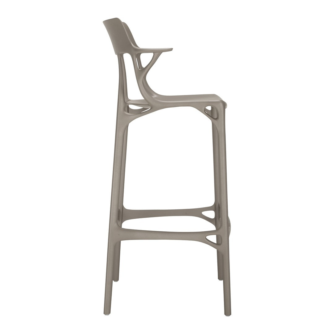 Stylish beige bar stool with a modern, sleek design and smooth, matte finish. Ideal for contemporary spaces.